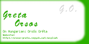 greta orsos business card