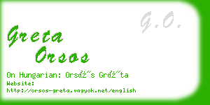 greta orsos business card